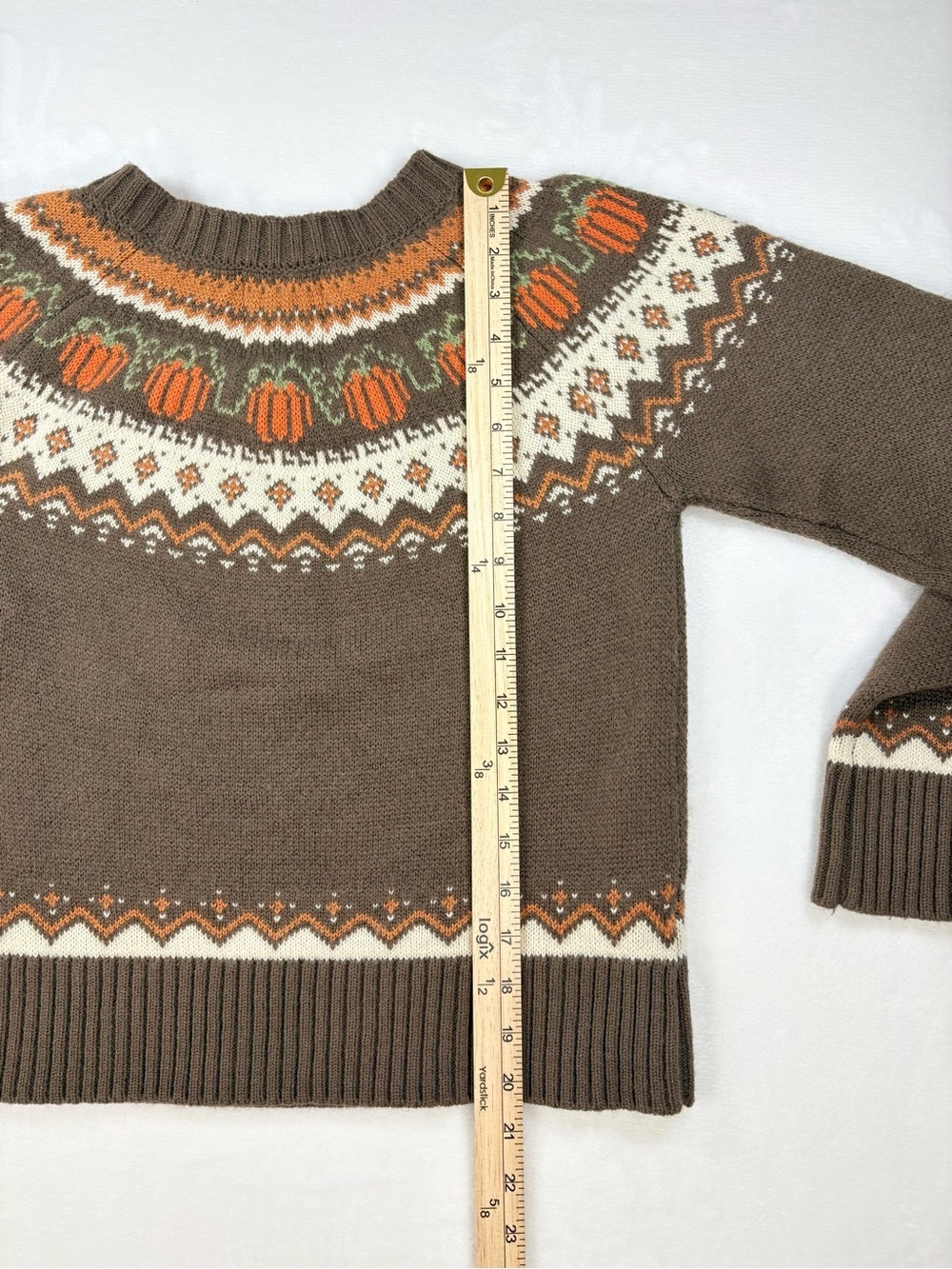 Kiel James Patrick Cozy Cabin Sweaters Pumpkin Fair Isle Wool Blend XS Brown - Picture 9 of 9
